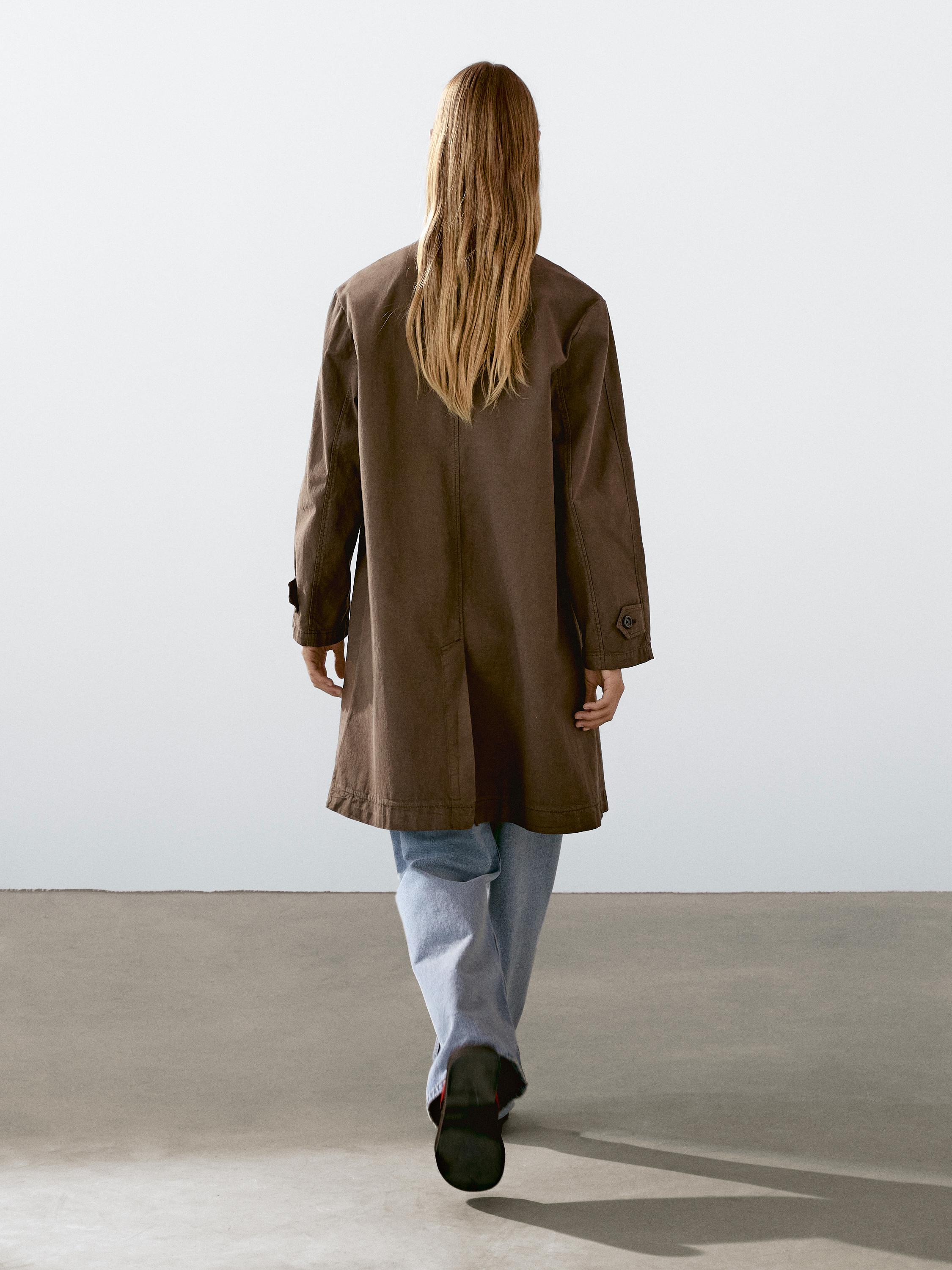 Cotton blend trench coat